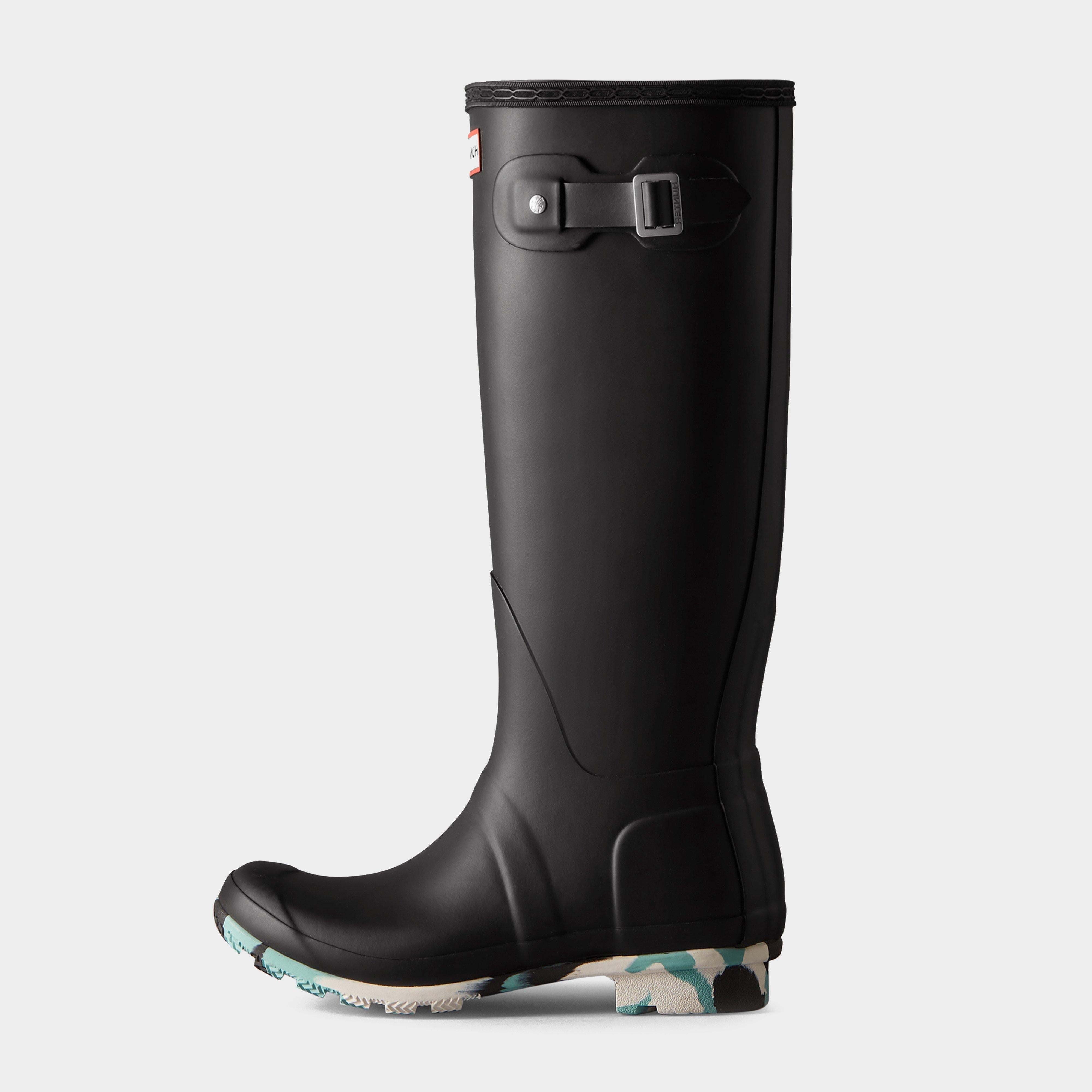 Womens Original Tall Splash Sole Wellington Boots Black/White Willow/Birdseye Blue