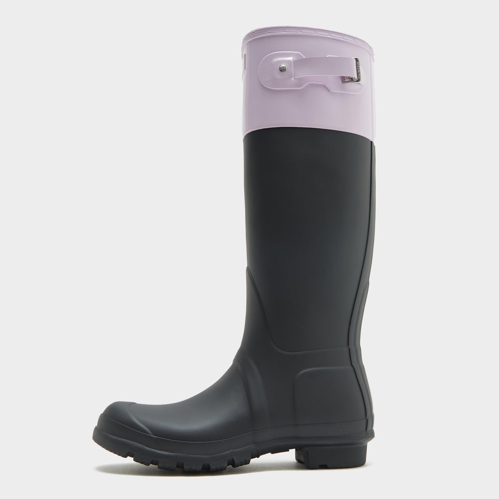 Womens Original Tall Colour Block Wellington Boots Black/Mauve