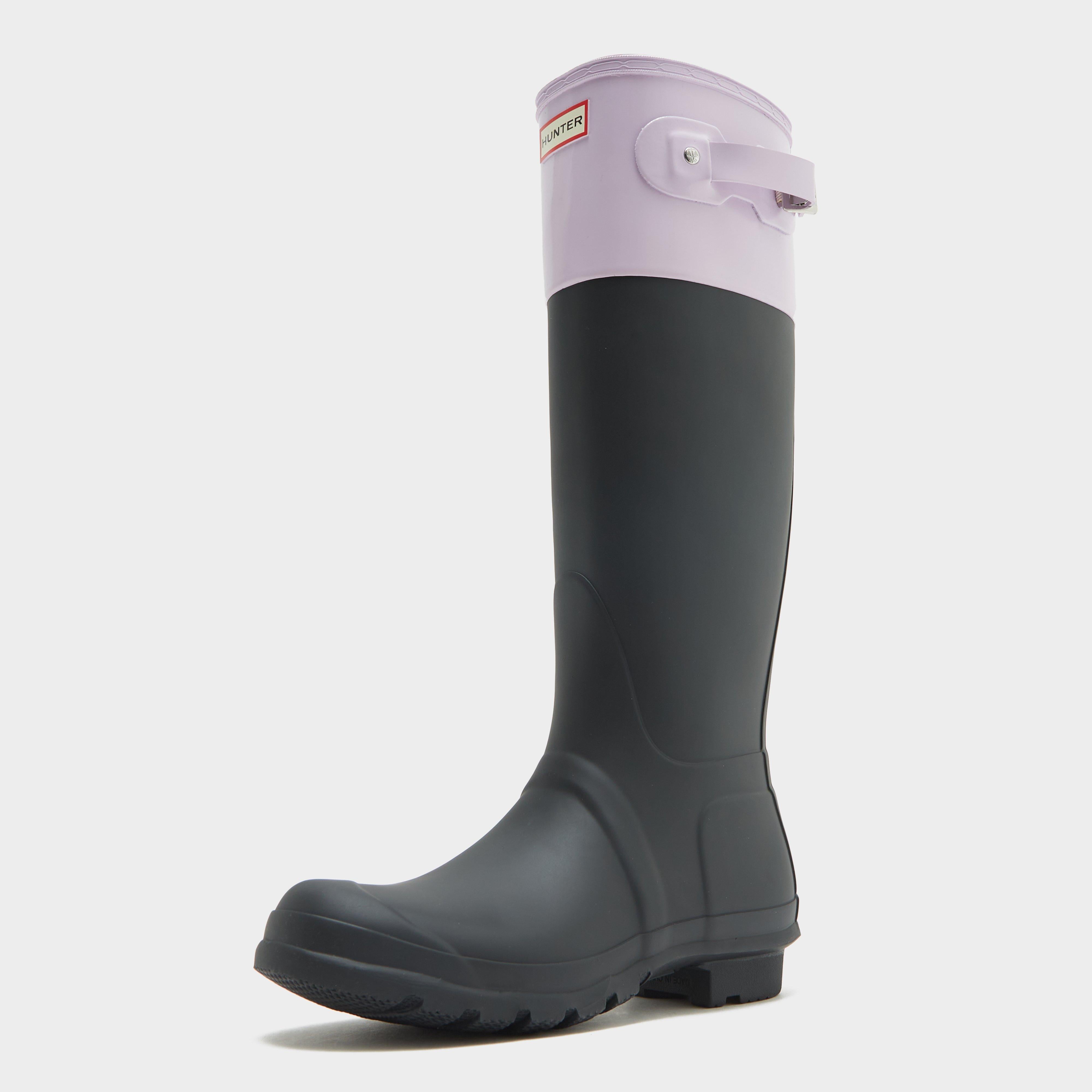 Womens Original Tall Colour Block Wellington Boots Black/Mauve