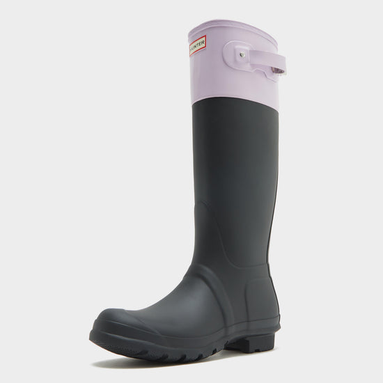 Womens Original Tall Colour Block Wellington Boots Black/Mauve