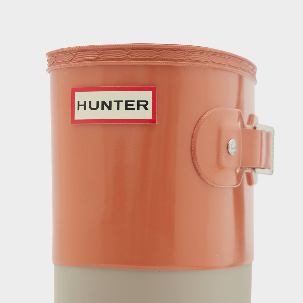 Womens Original Tall Colour Block Wellington Boots Skimming Stone/Coral