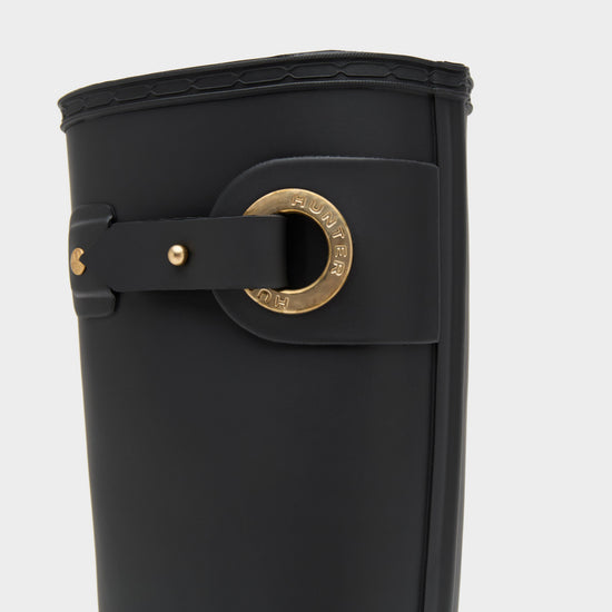 Womens Refined Tall Eyelet Buckle Wellington Boots