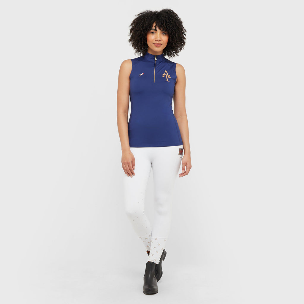 Womens Team Sleeveless Base Layer Navy