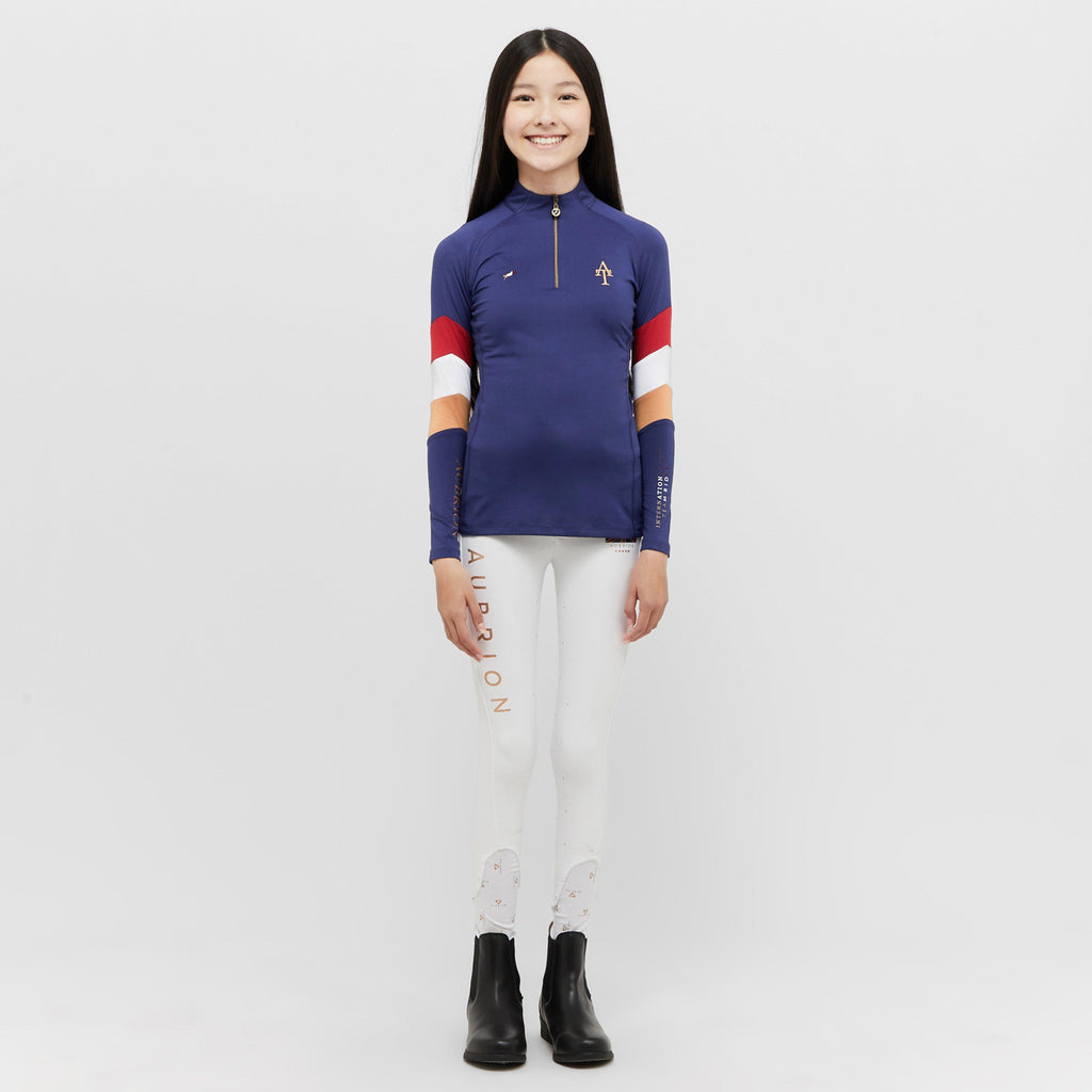 Young Rider Team Long Sleeved Base Layer Navy