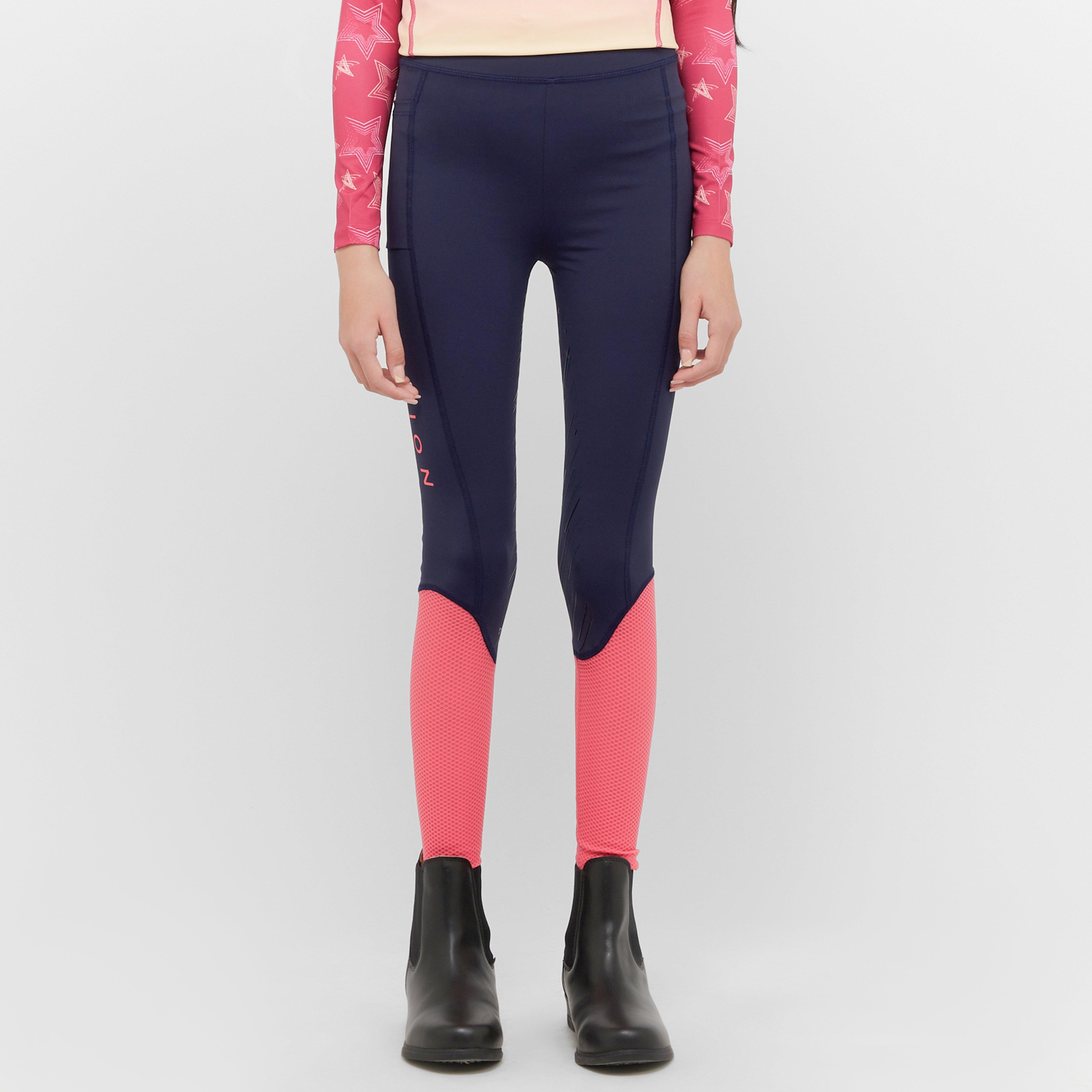 Young Rider Rhythm Mesh Riding Tights Navy