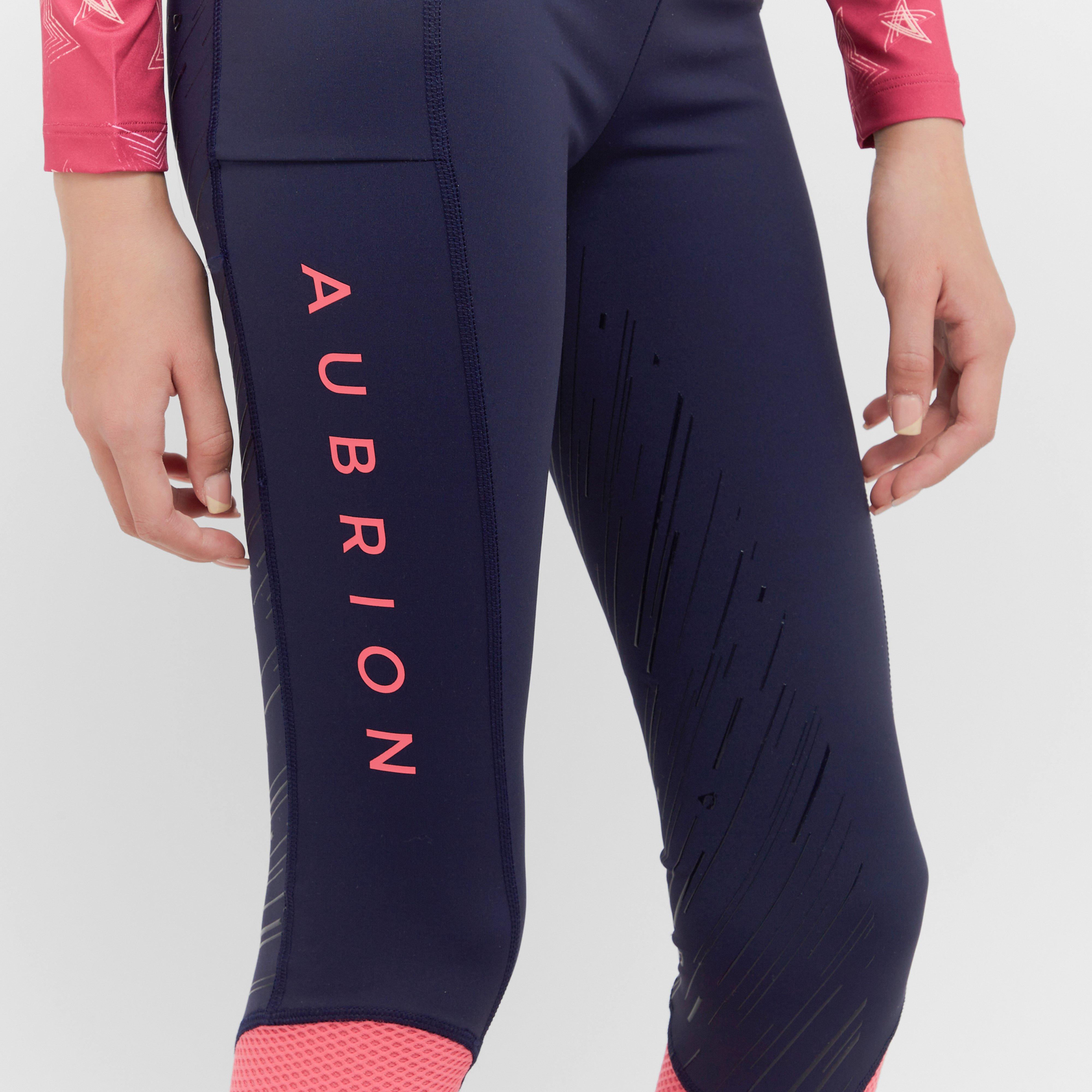 Young Rider Rhythm Mesh Riding Tights Navy
