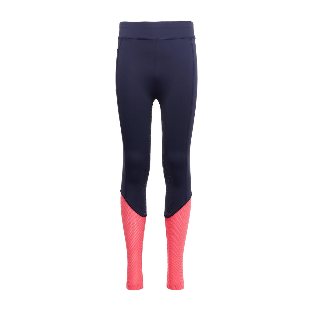 Young Rider Rhythm Mesh Riding Tights Navy