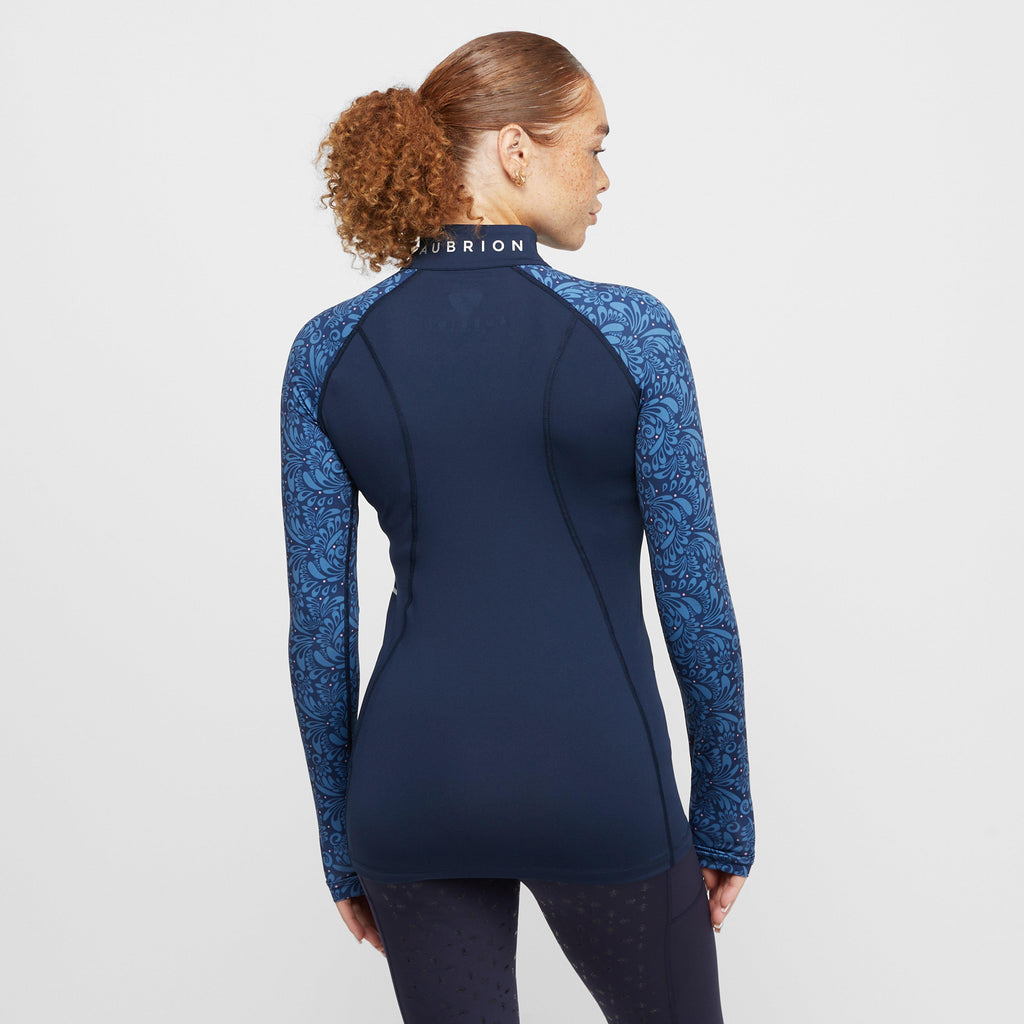 Womens Hyde Park Base Layer Navy Paisley
