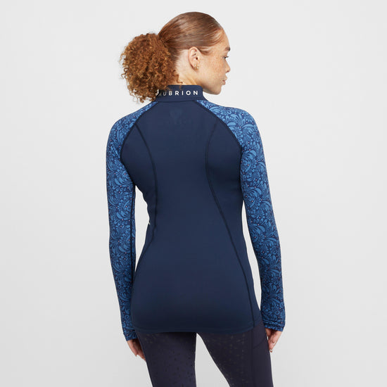 Womens Hyde Park Base Layer Navy Paisley