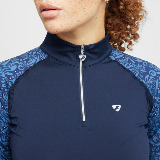 Womens Hyde Park Base Layer Navy Paisley