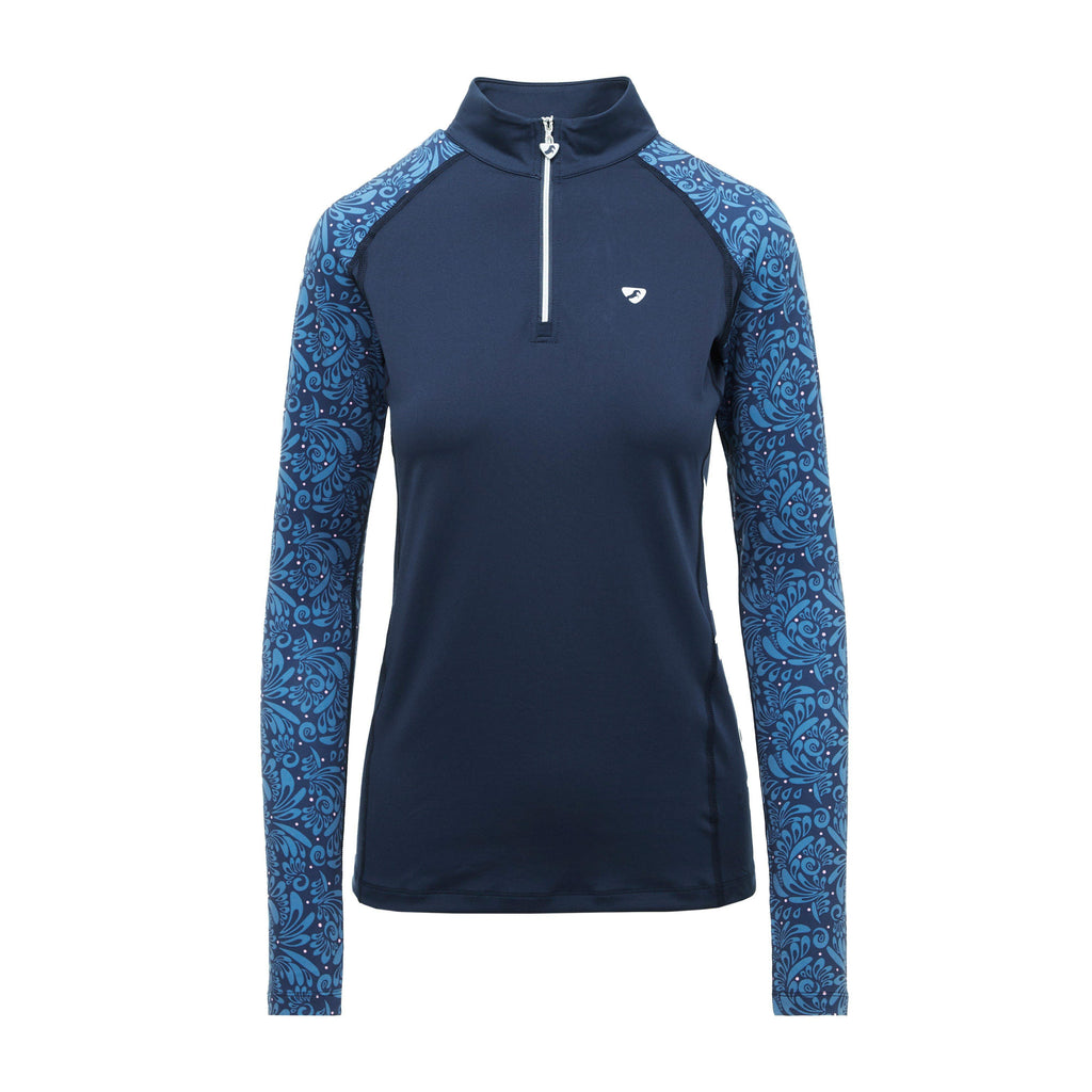 Womens Hyde Park Base Layer Navy Paisley