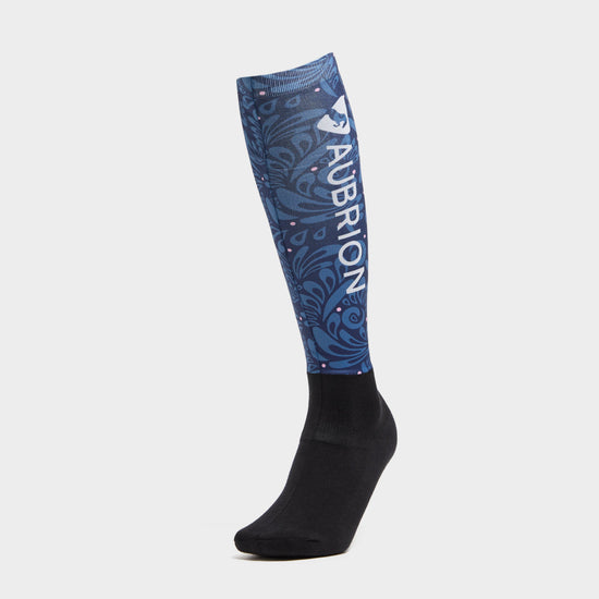 Womens Hyde Park Socks Navy Paisley