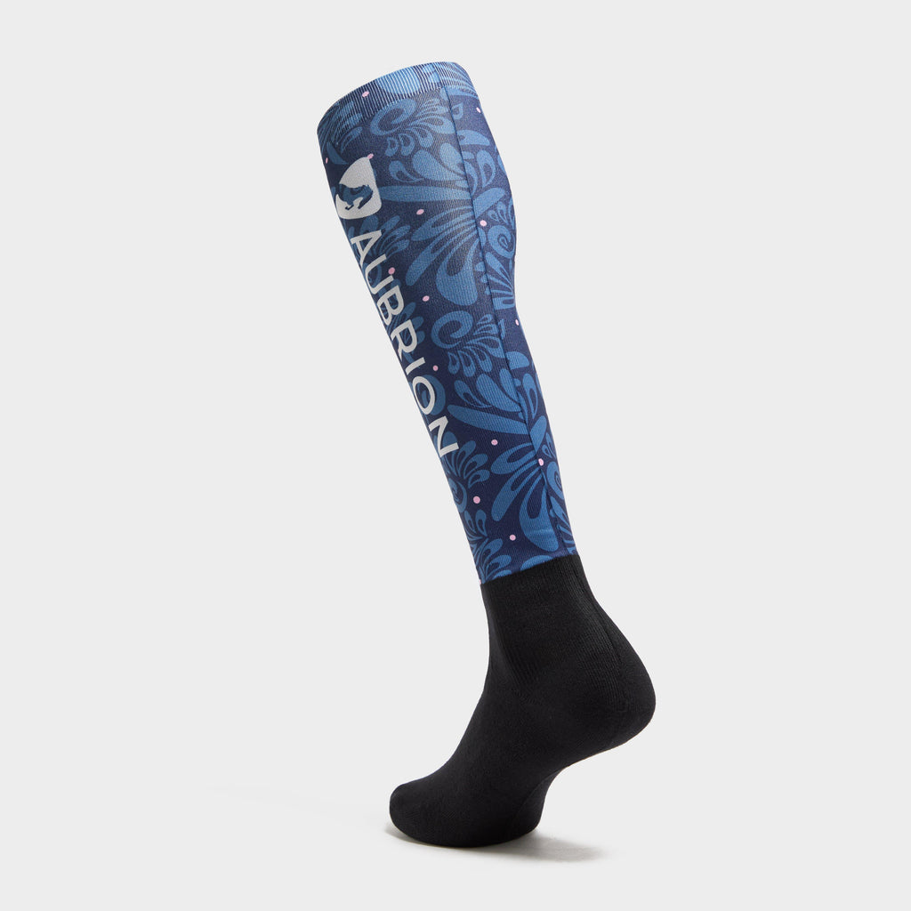 Womens Hyde Park Socks Navy Paisley