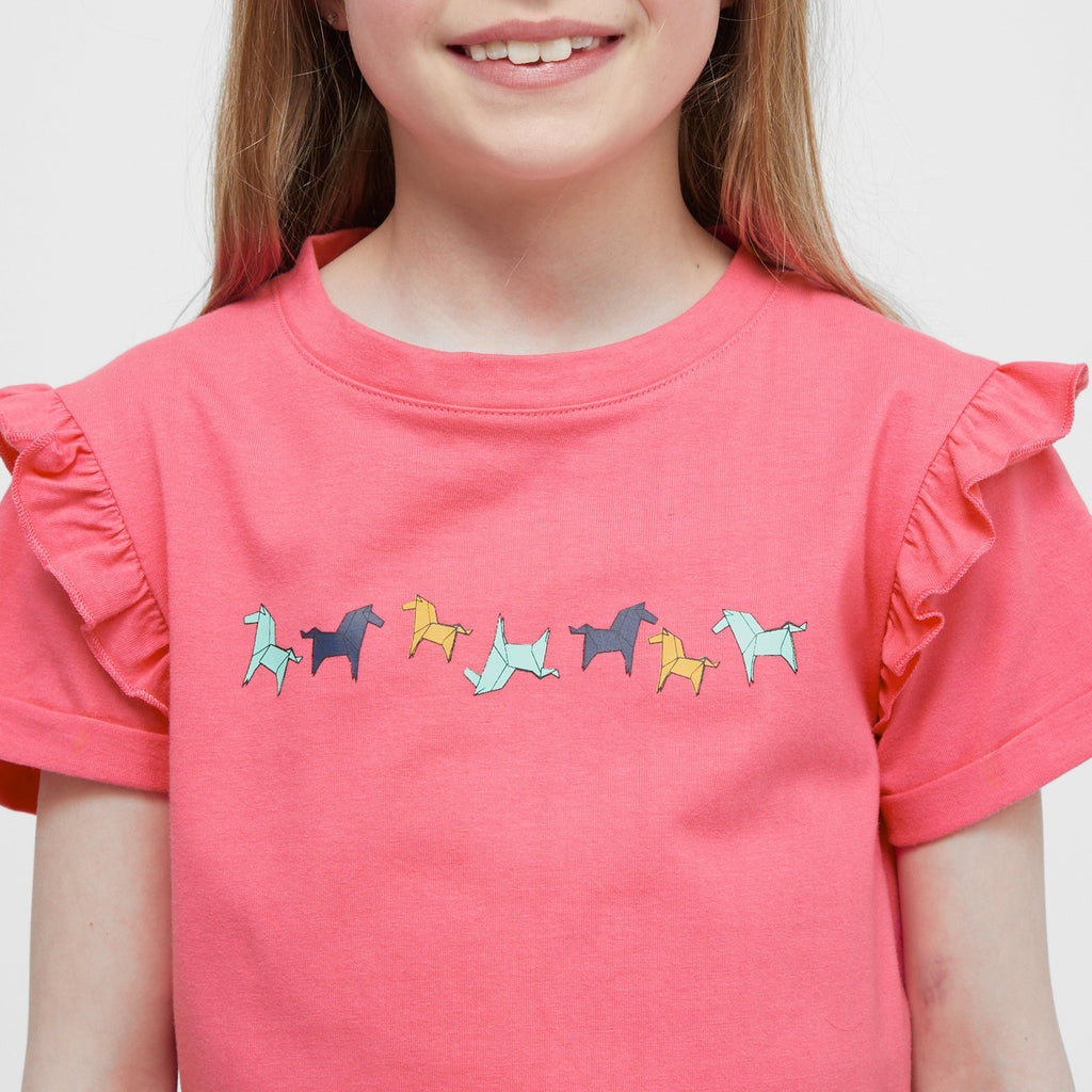 Kids Frill T-Shirt Pink