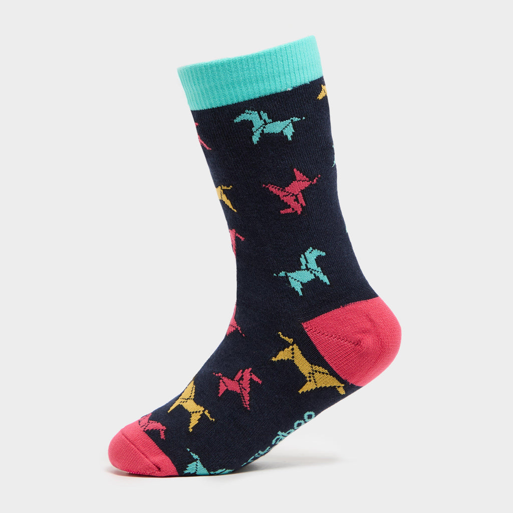 Kids Ankle Socks Pink Horse