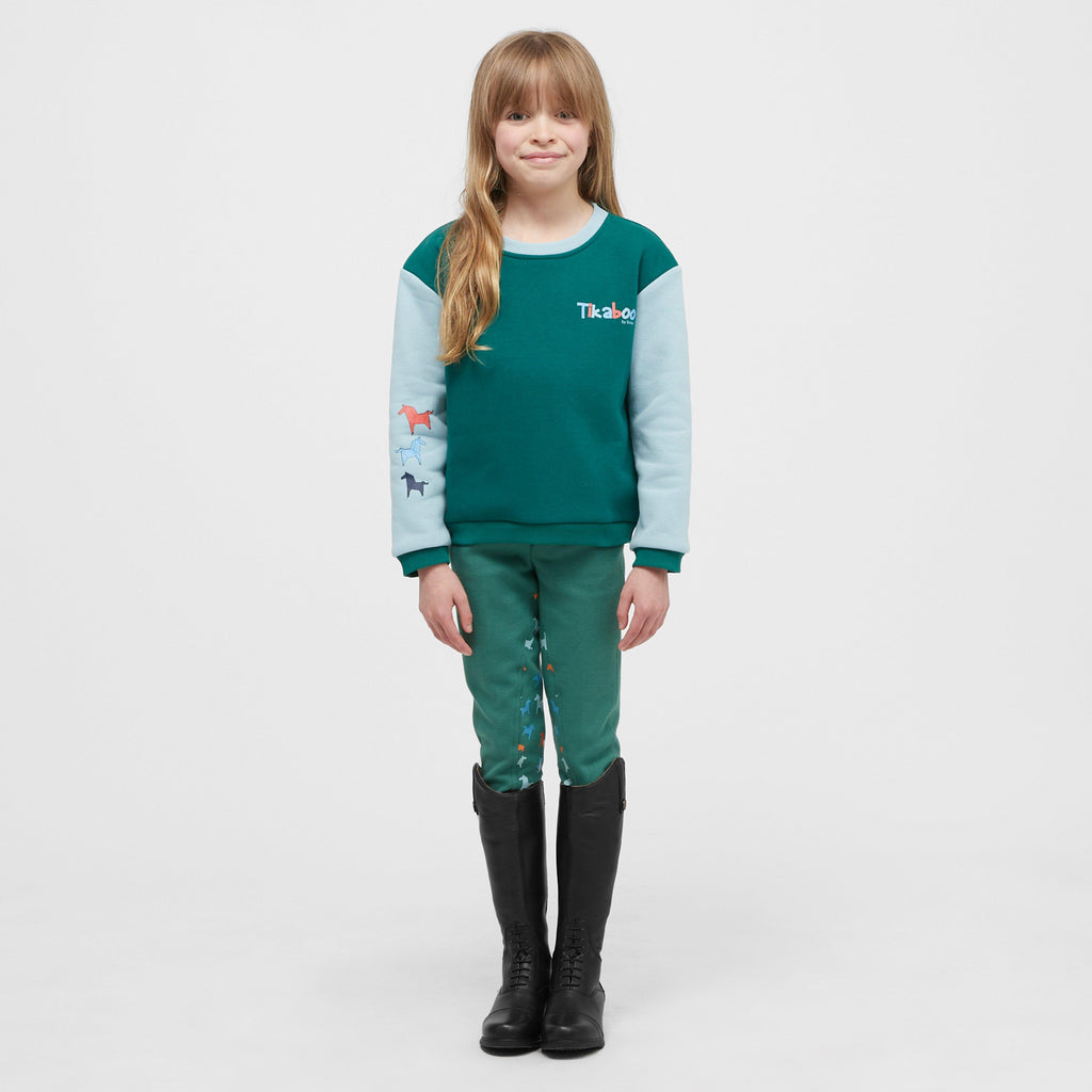 Kids Sweatshirt Green Horse