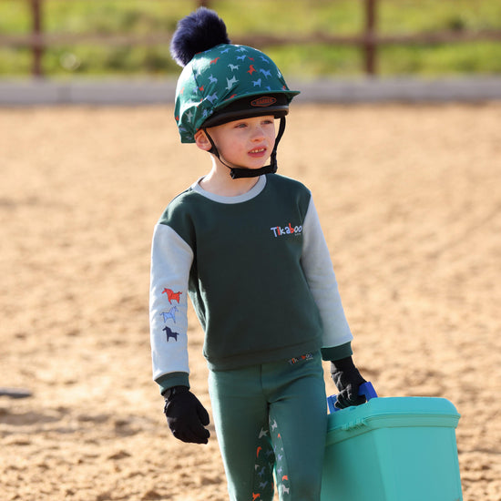 Kids Hat Cover Green Horse