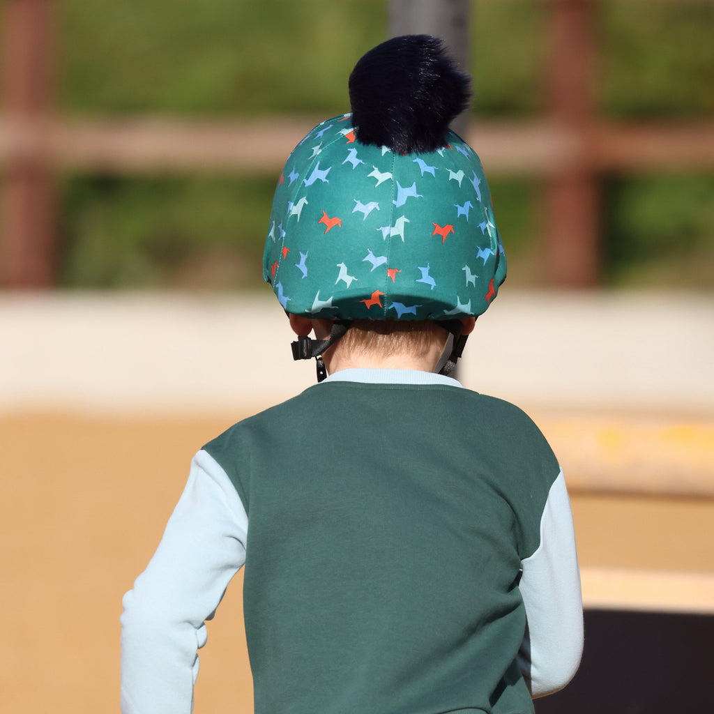 Kids Hat Cover Green Horse