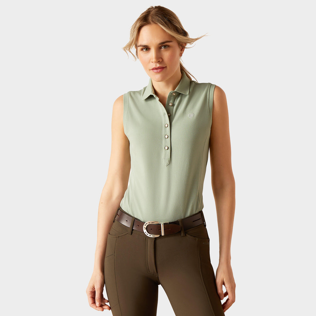 Womens Prix 2.0 Sleeveless Polo Shirt Lily Pad