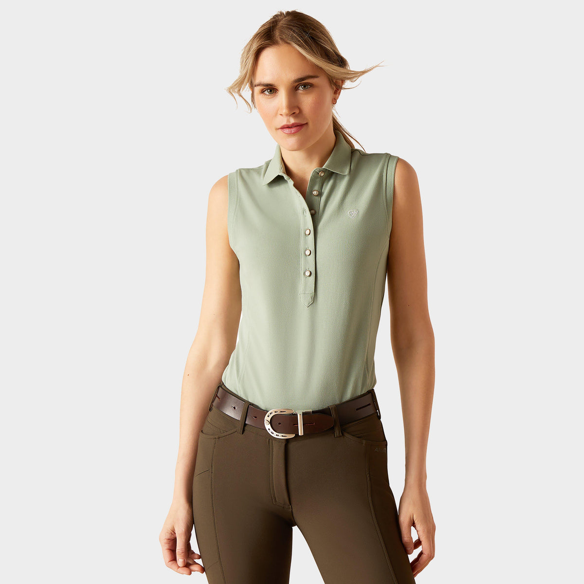 Womens Prix 2.0 Sleeveless Polo Shirt Lily Pad