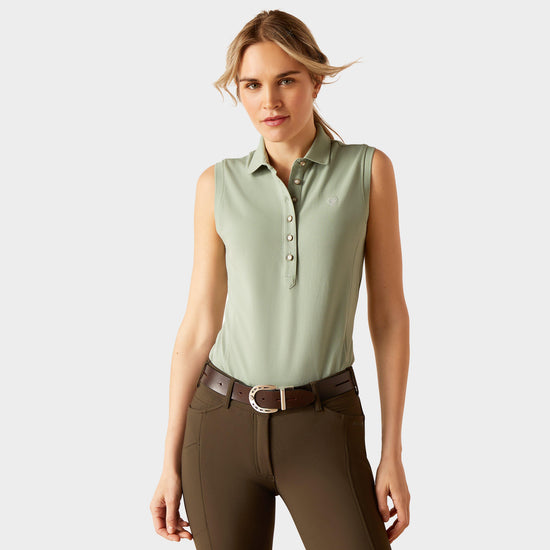 Womens Prix 2.0 Sleeveless Polo Shirt Lily Pad