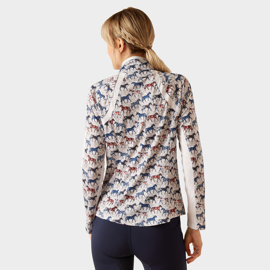 Womens Sunstopper 3.0 1/4 Zip Base Layer Painted Ponies