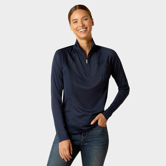 Womens Sunstopper 3.0 1/4 Zip Base Layer Navy