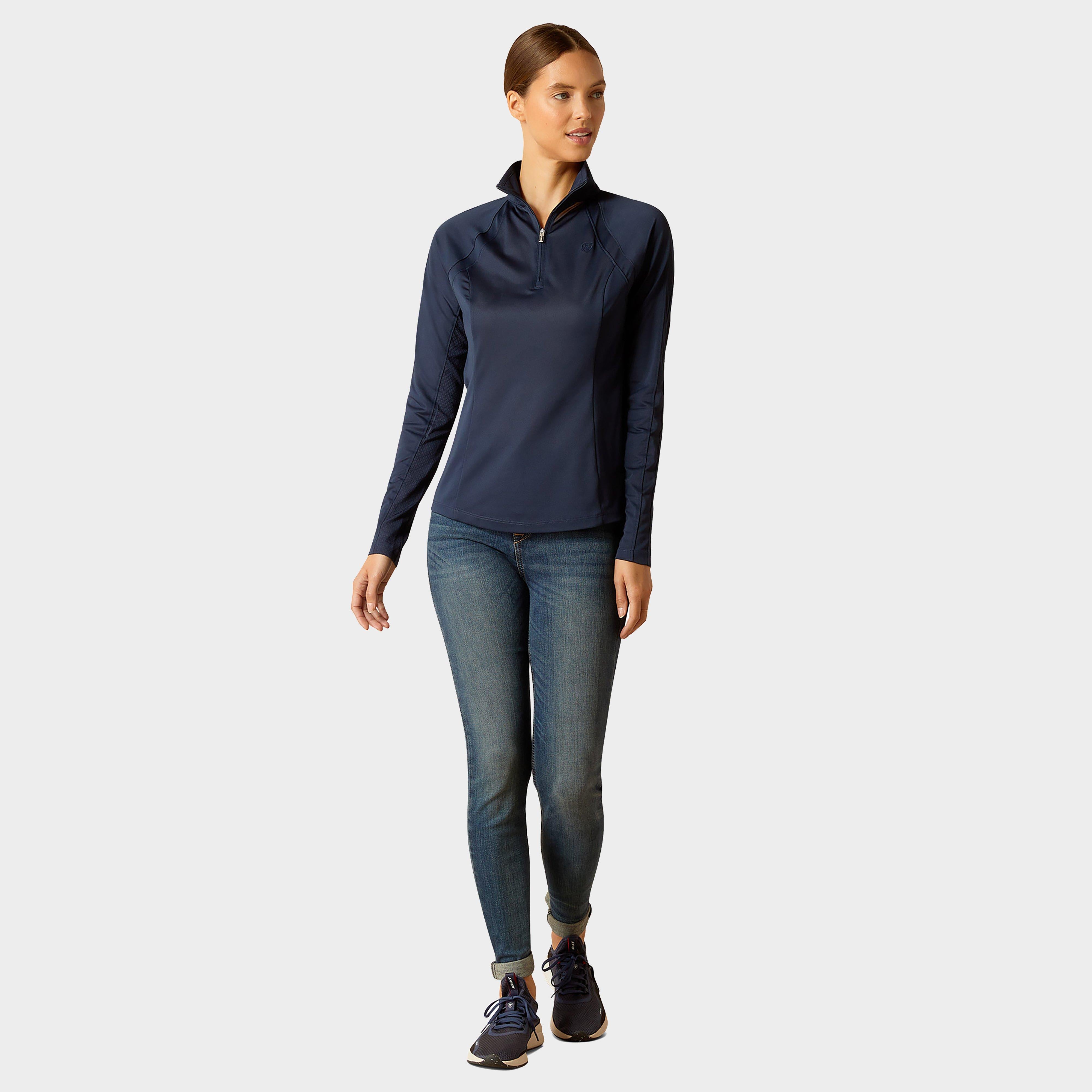 Womens Sunstopper 3.0 1/4 Zip Base Layer Navy