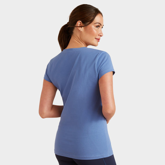 Womens Vertical Logo V T-Shirt Dutch Blue