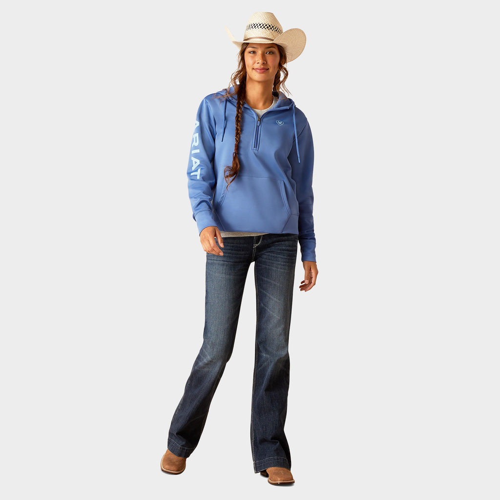 Womens Tek Hoodie 1/2 Zip Hoodie Dutch Blue