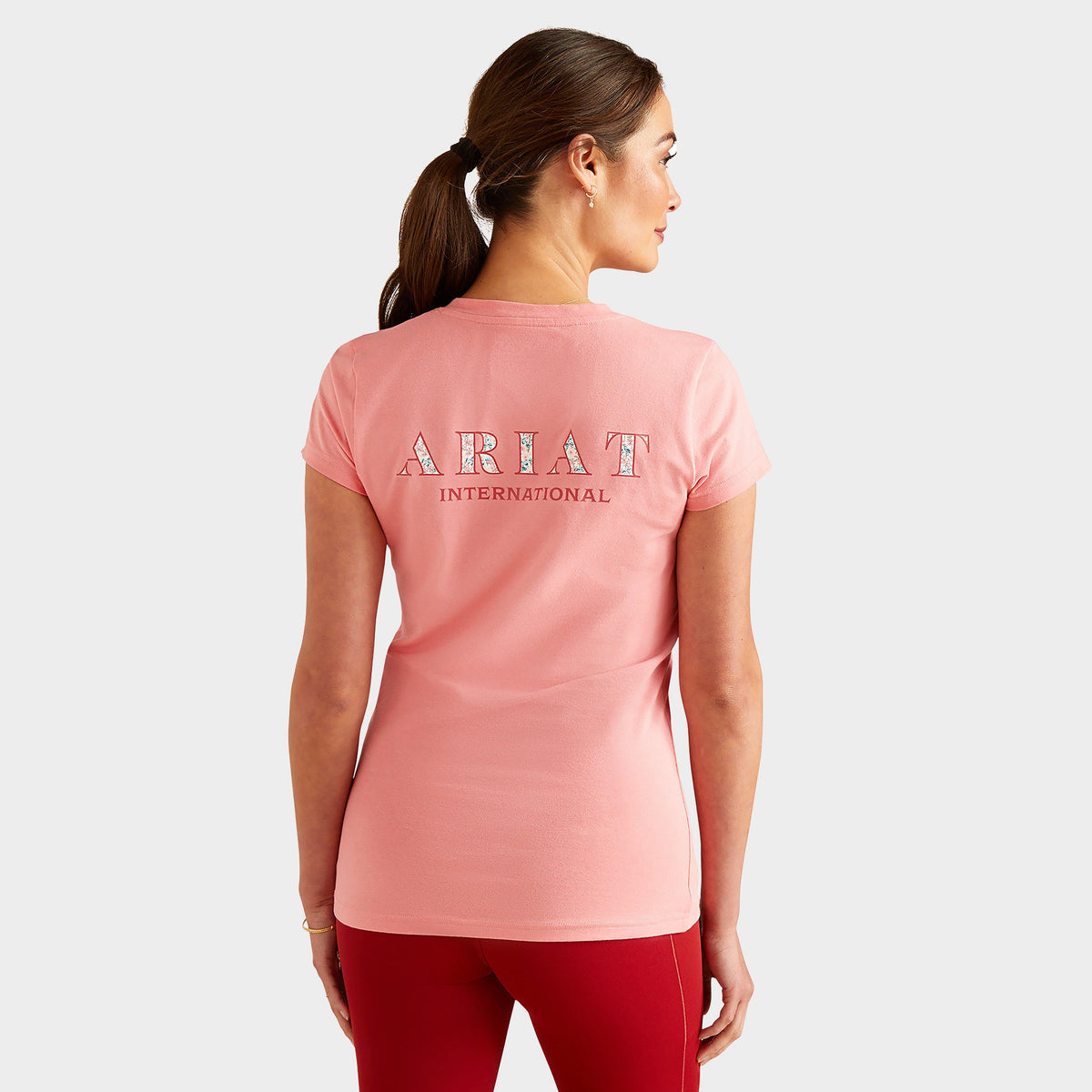 Womens Petal Font T-Shirt Flamingo Pulme