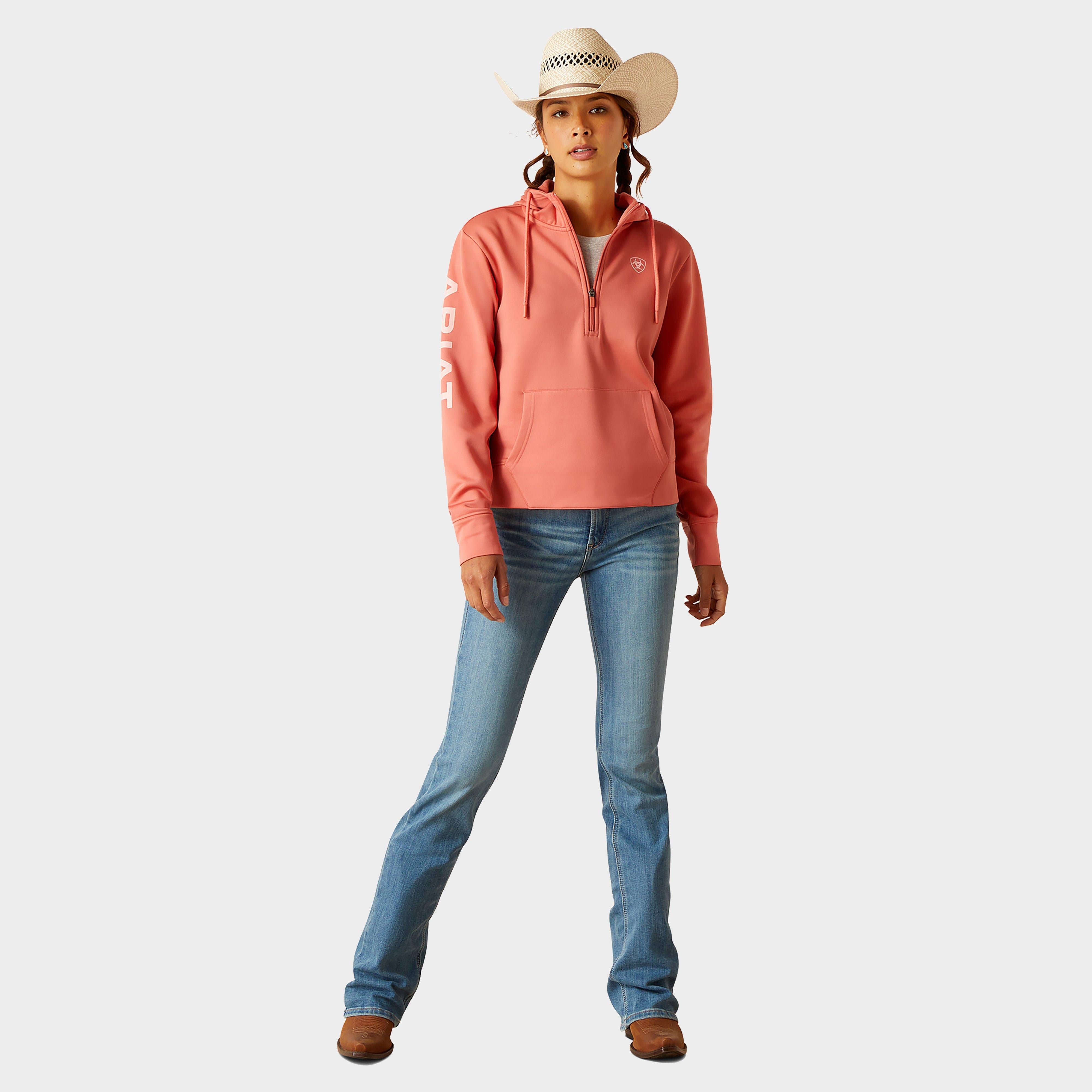 Womens Tek Hoodie 1/2 Zip Hoodie Faded Rose