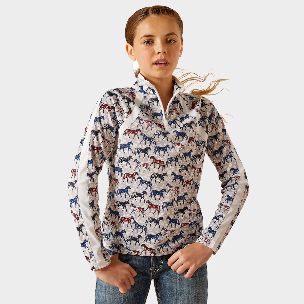 Kids Sunstopper 3.0 1/4 Zip Base Layer Painted Ponies