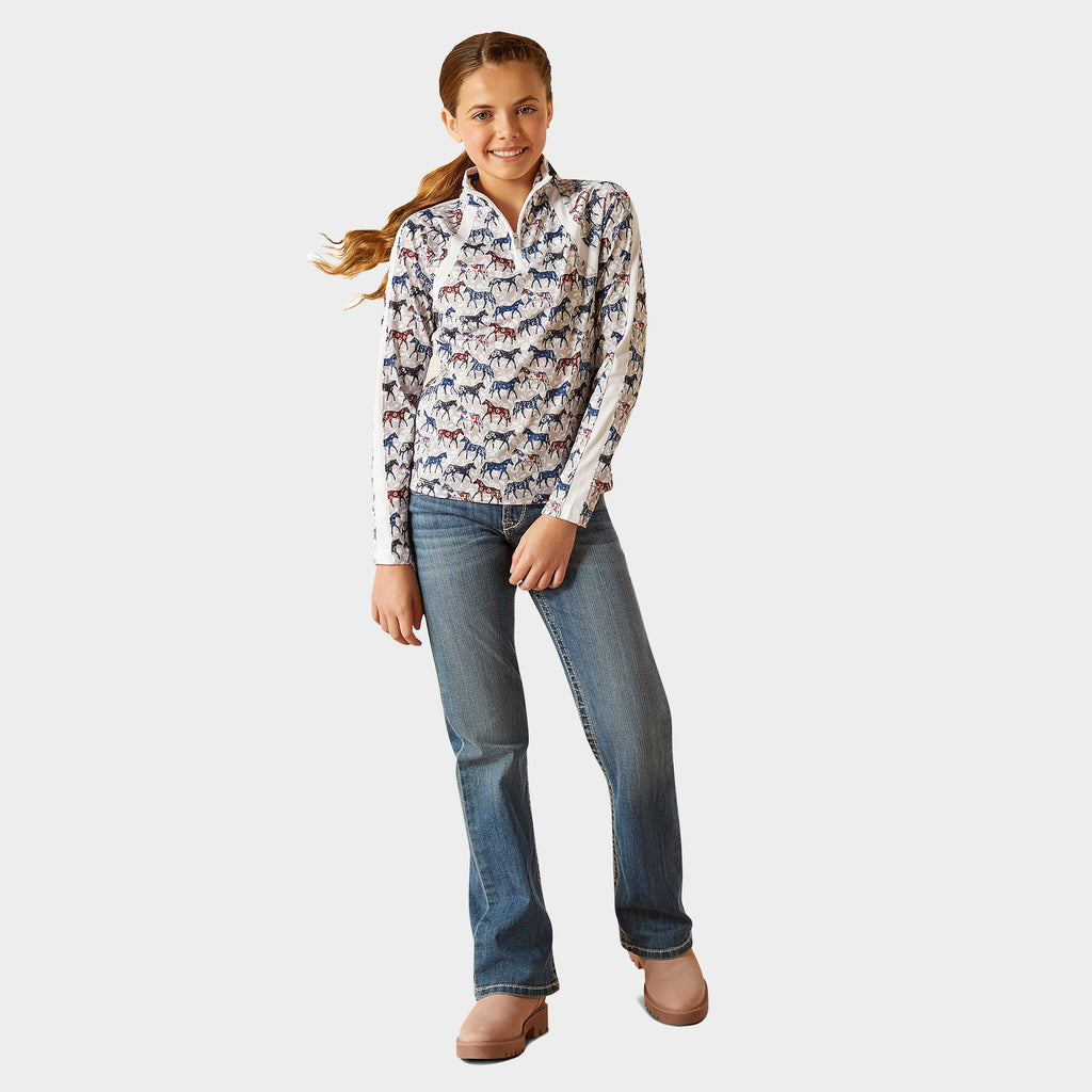 Kids Sunstopper 3.0 1/4 Zip Base Layer Painted Ponies