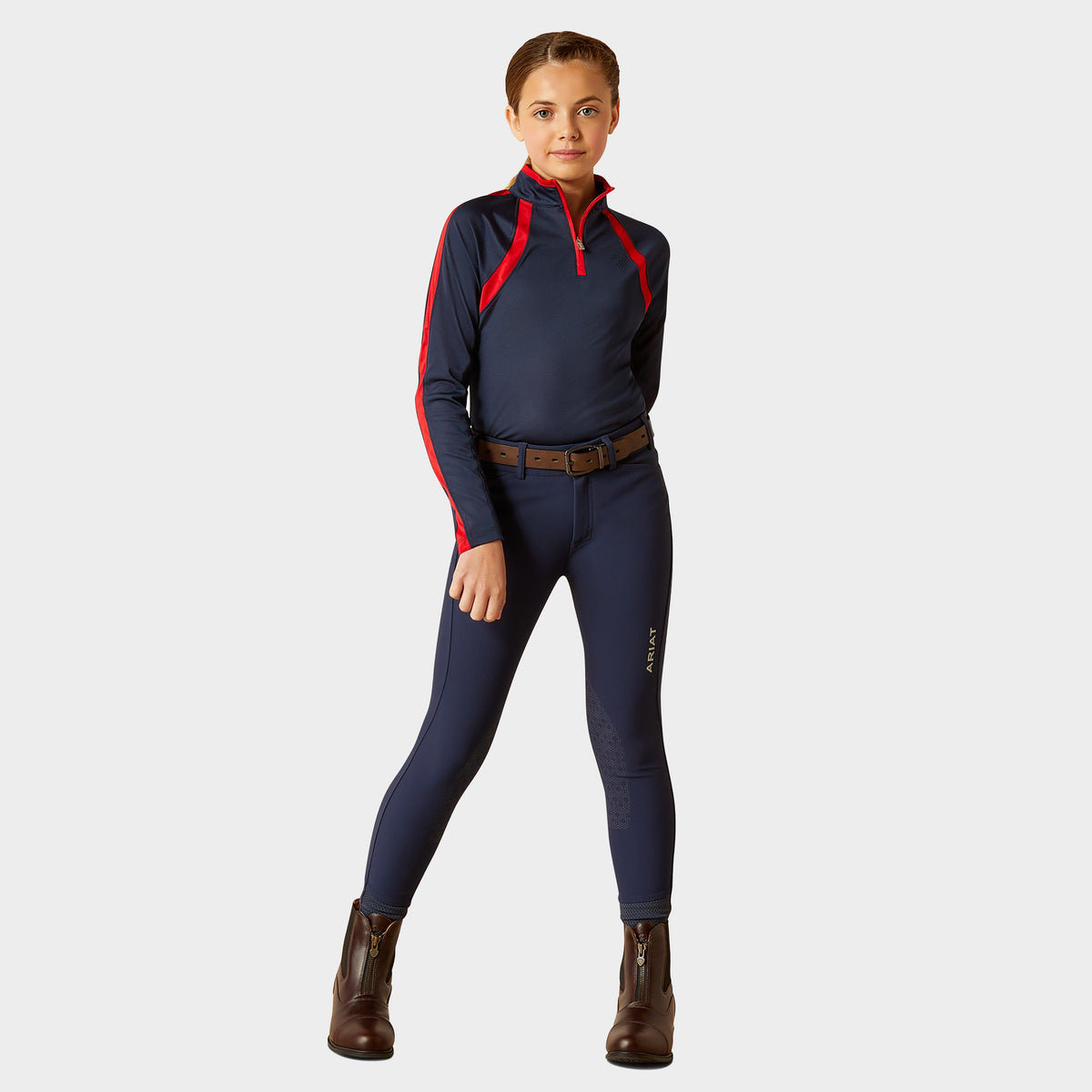Kids Sunstopper 3.0 1/4 Zip Base Layer Navy/Red