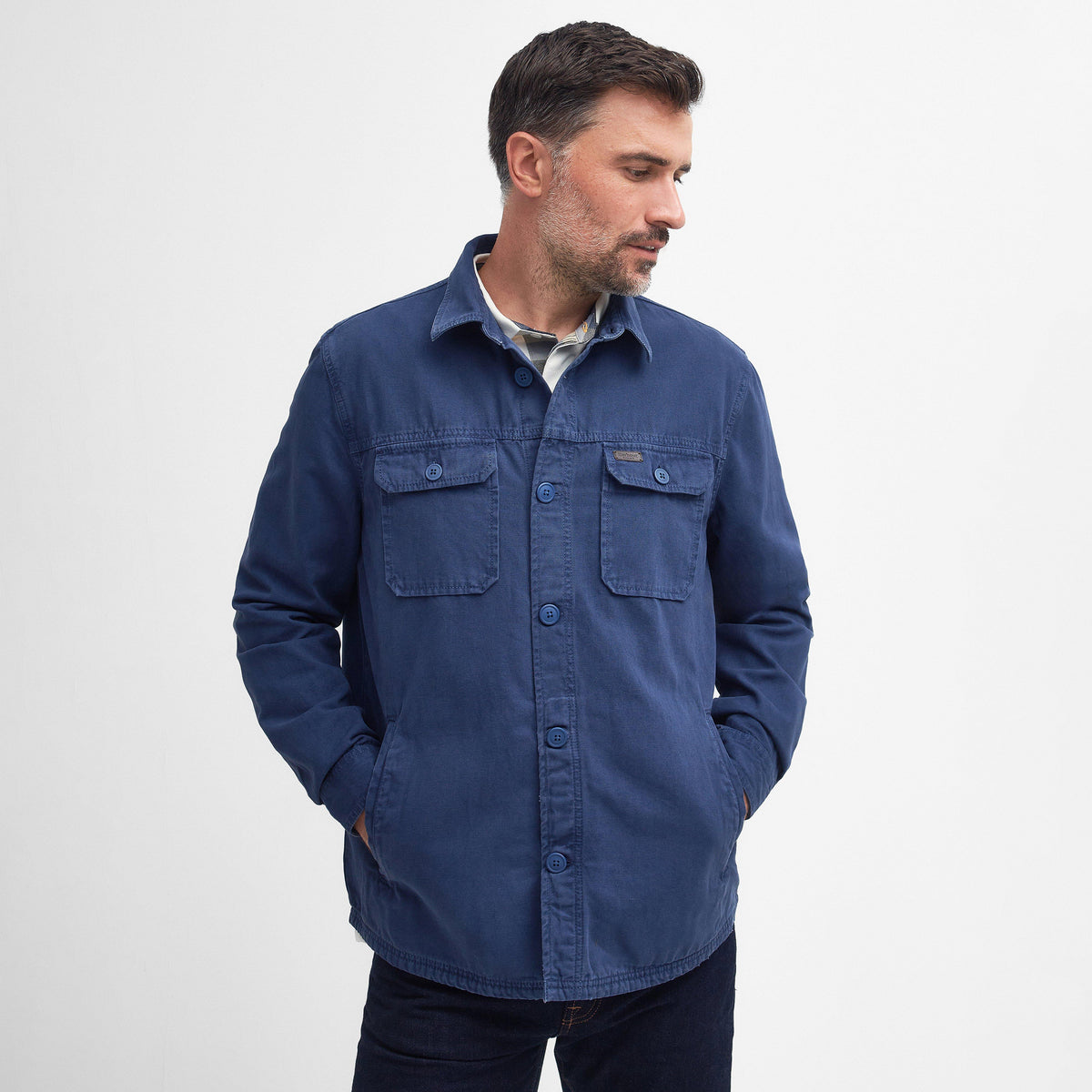 Mens Swindale Overshirt Mid Blue
