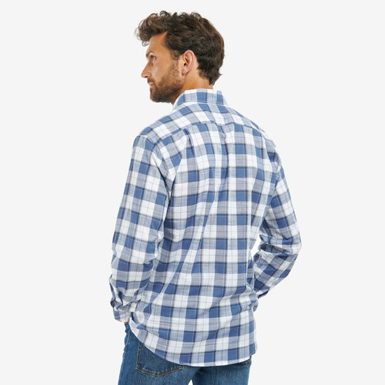 Mens Broxfield Regular Checked Shirt Classic Blue