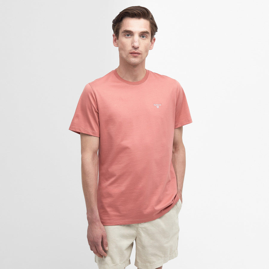 Barbour Mens Essential Sports T-Shirt Pink Clay