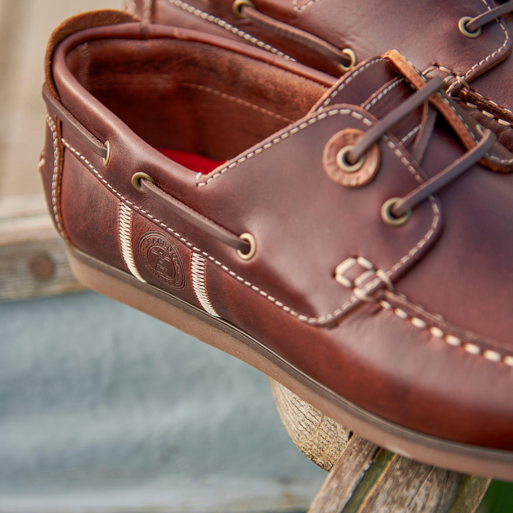Mens Wake Boat Shoes Mahogany