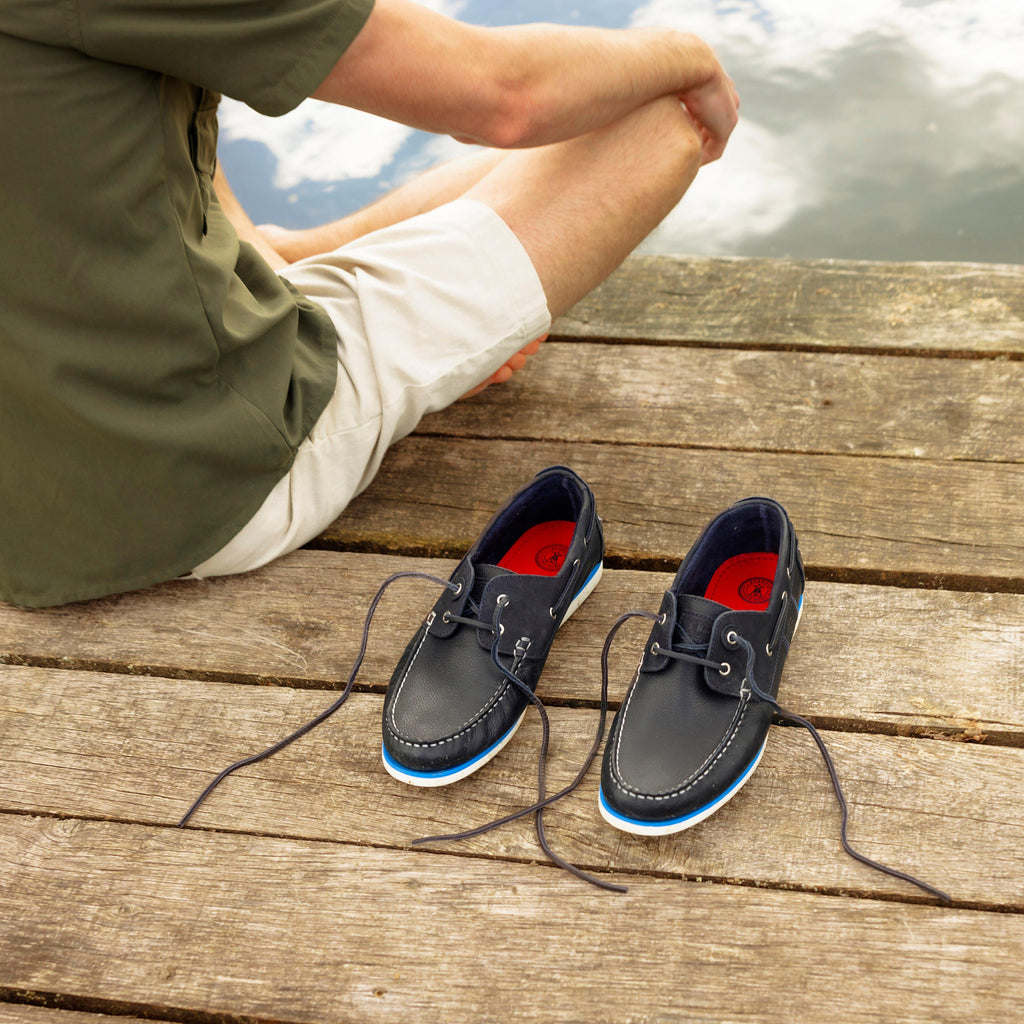 Mens Wake Boat Shoes Navy
