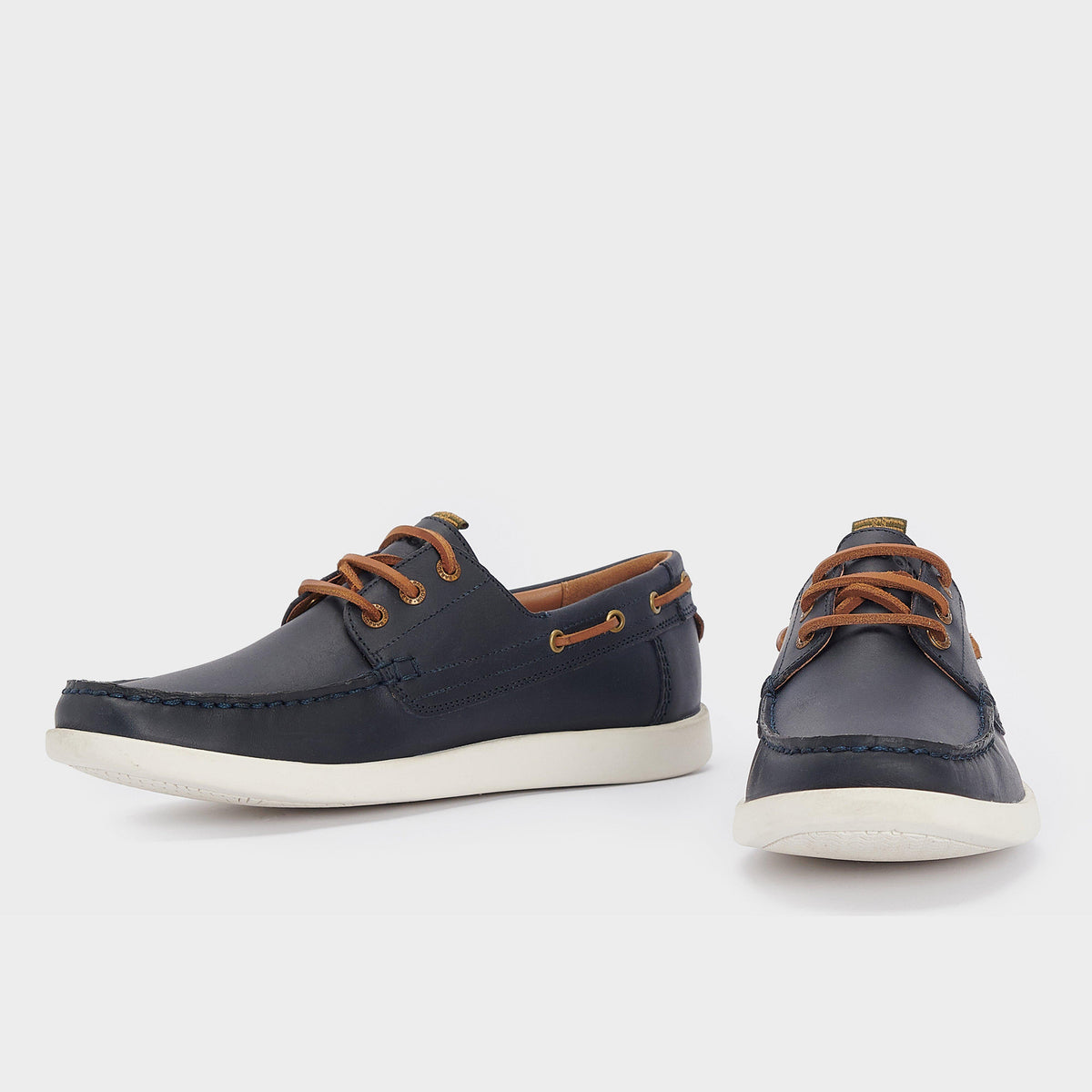 Mens Armada Boat Shoes Navy/Brown