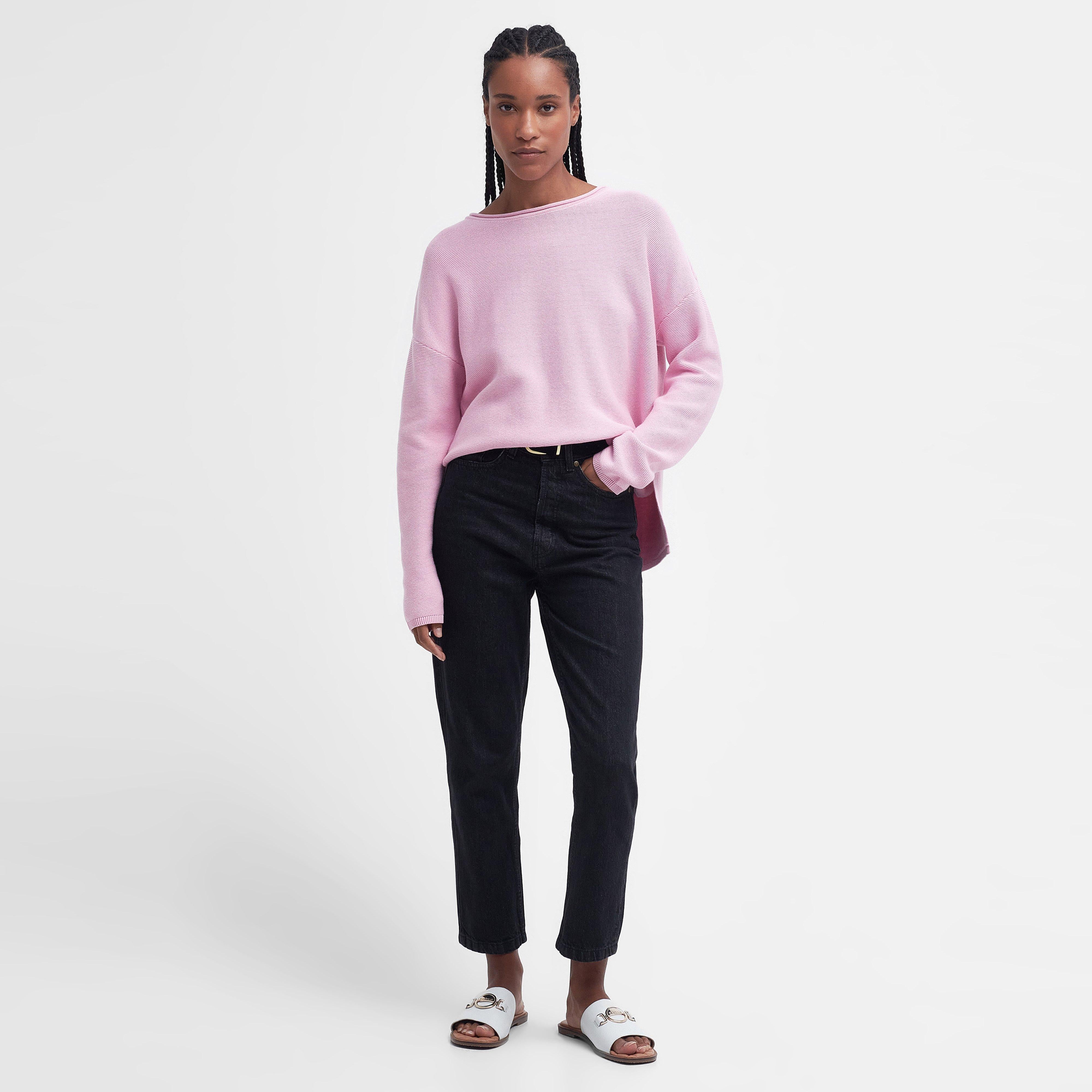 Womens Marine Knitted Jumper Mallow Pink