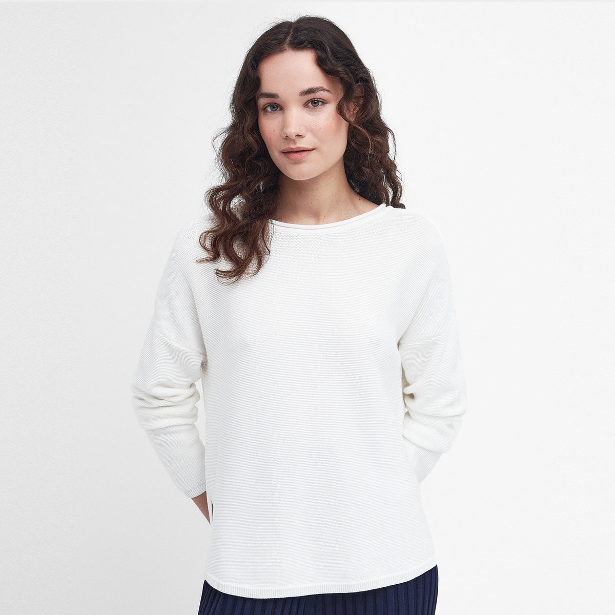 Womens Marine Knitted Jumper Cloud
