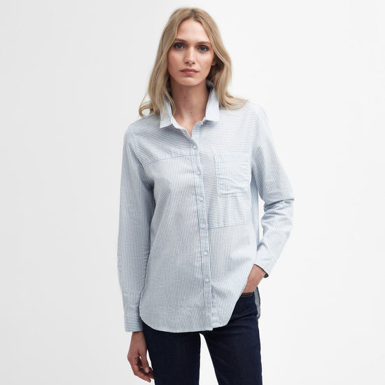 Womens Beachfront Shirt Chambray Stripe