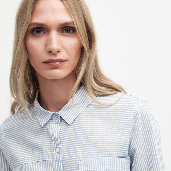 Womens Beachfront Shirt Chambray Stripe