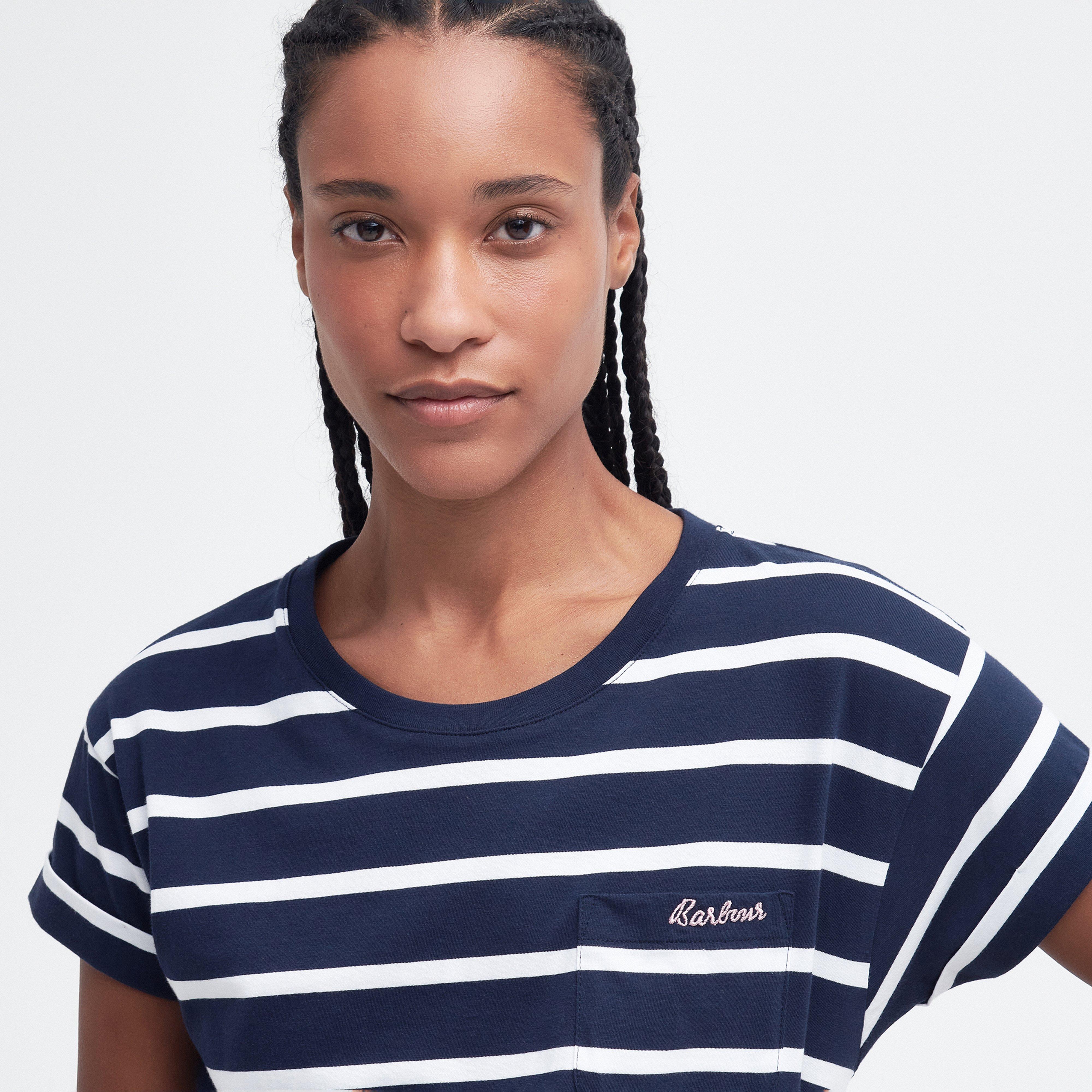 Womens Otterburn Stripe T-Shirt Navy/White Stripe