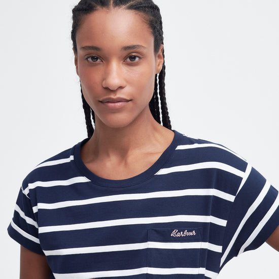 Womens Otterburn Stripe T-Shirt Navy/White Stripe