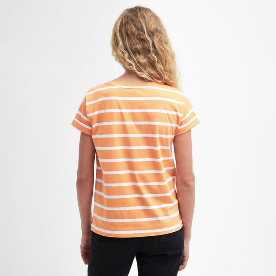 Womens Otterburn Stripe T-Shirt Apricot Crush
