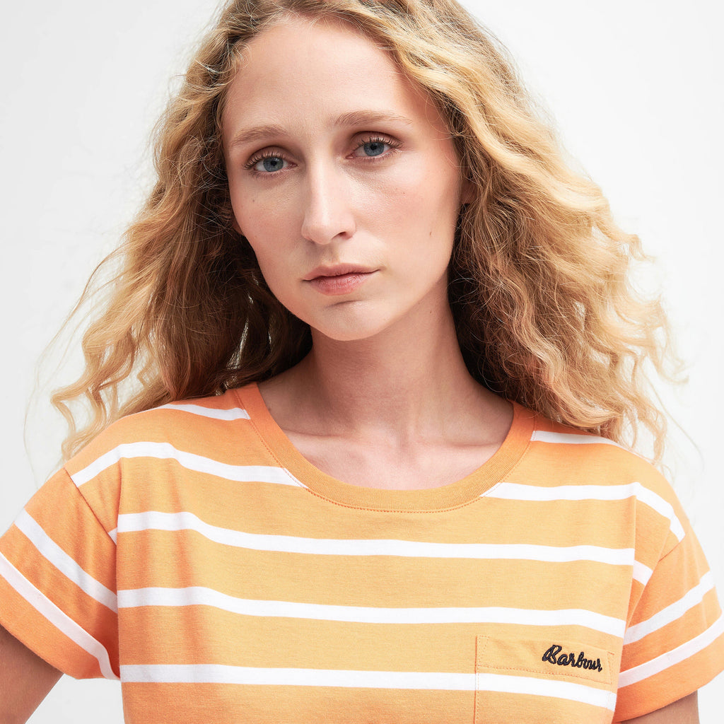 Womens Otterburn Stripe T-Shirt Apricot Crush