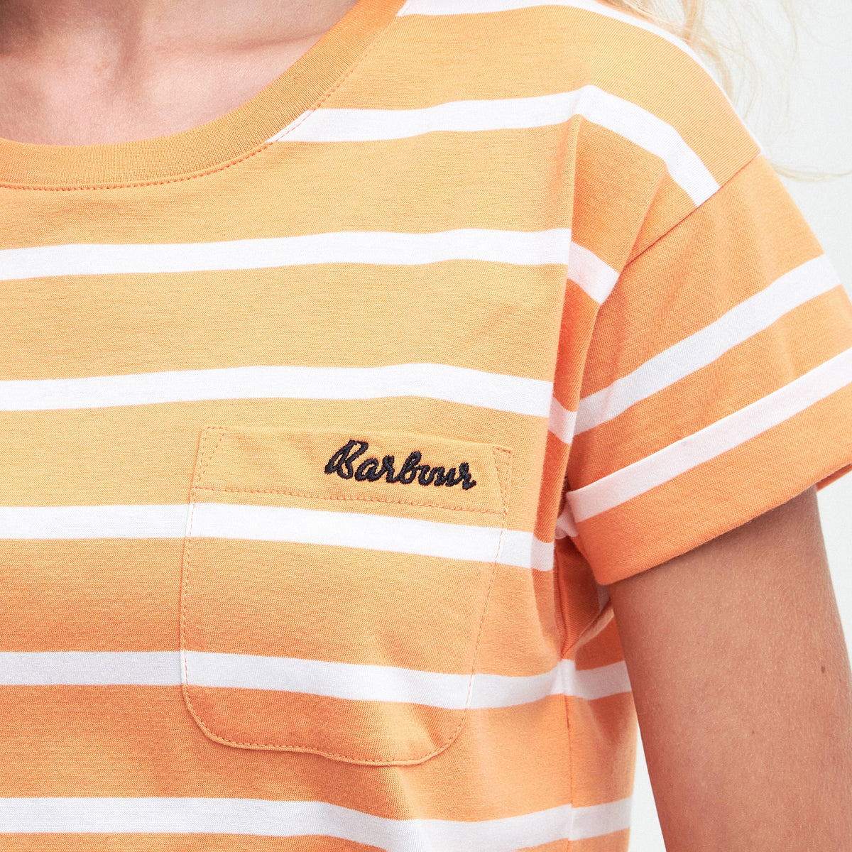 Womens Otterburn Stripe T-Shirt Apricot Crush